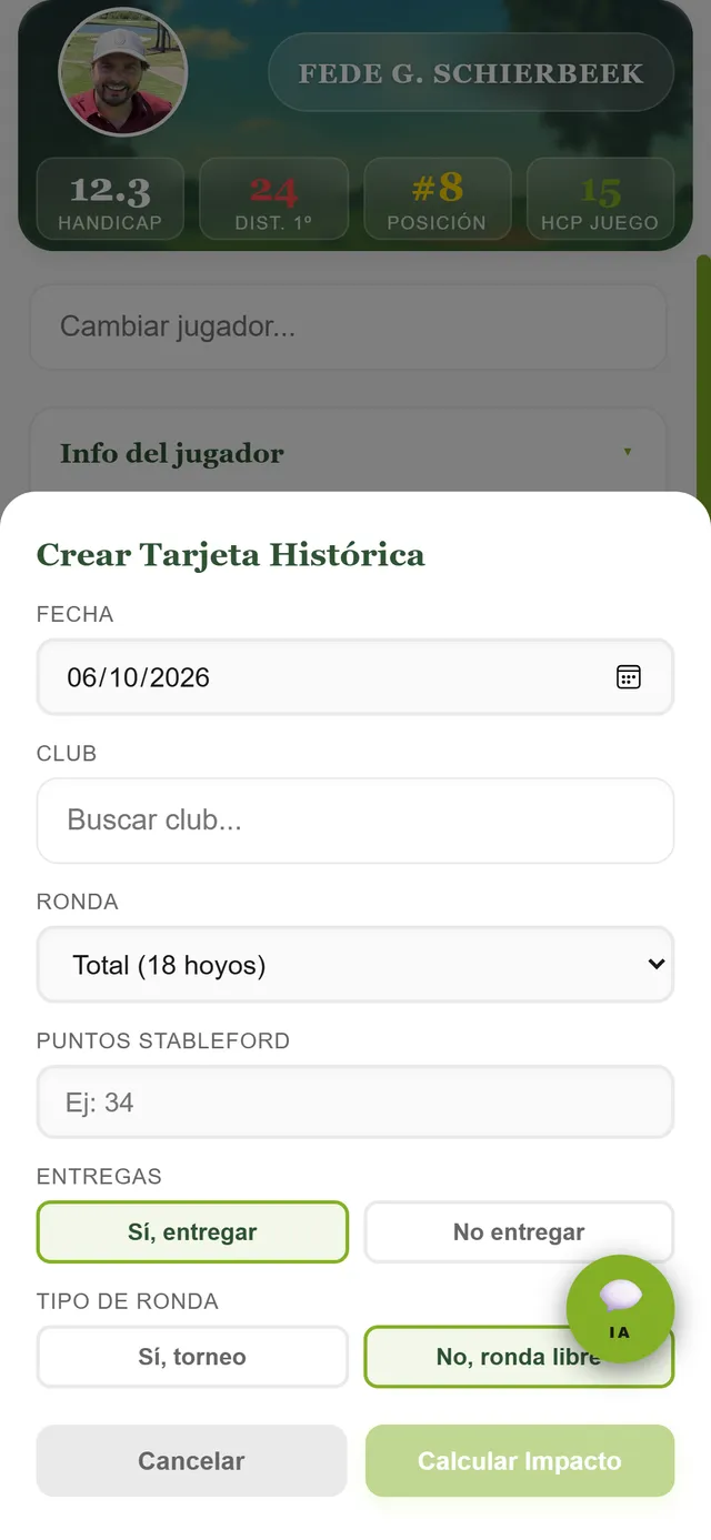 Formulario para crear una tarjeta histórica