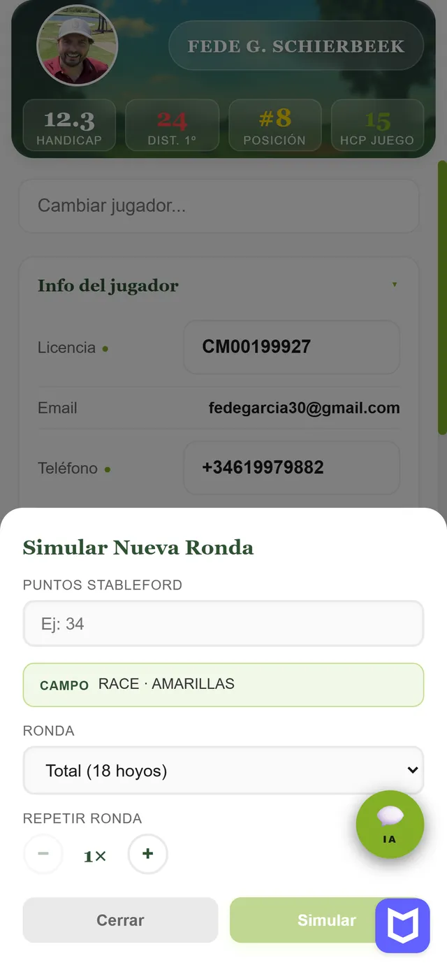 Simulador de una nueva ronda