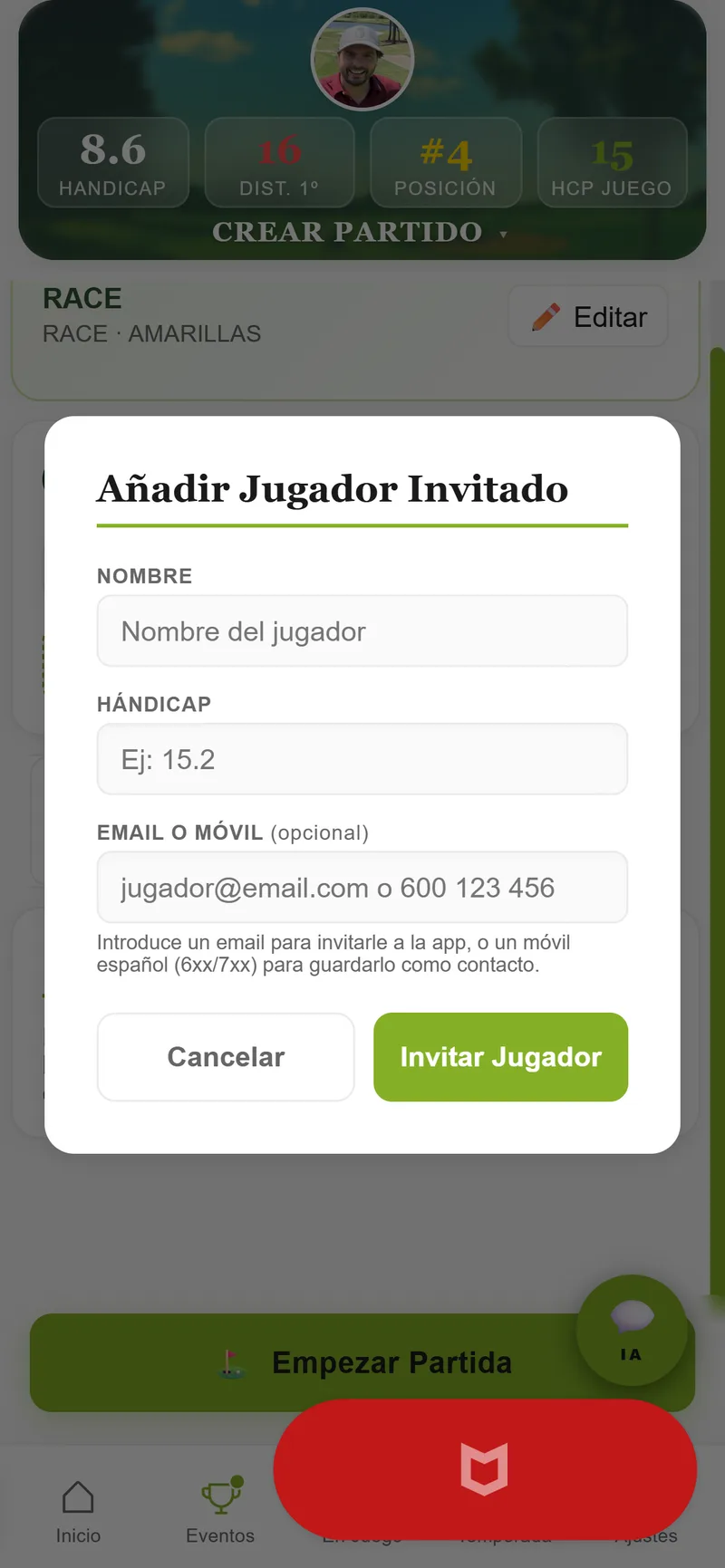 Añadir un invitado